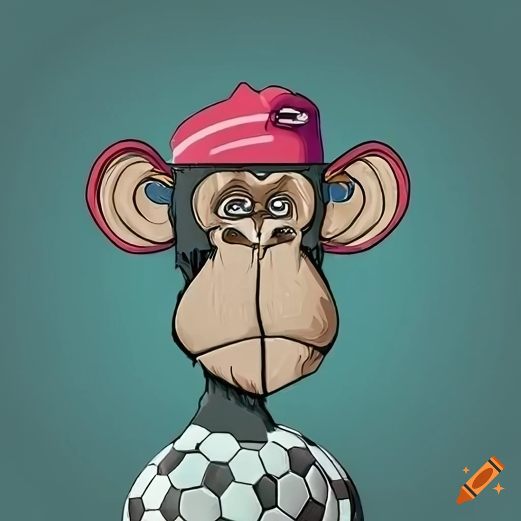 NFT inspired by Bored Ape Yacht Club playing soccer