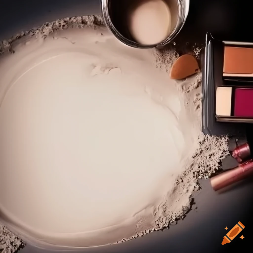 White rectangle in a cloud of cosmetics dust, advertising photo for ('Oréal)
