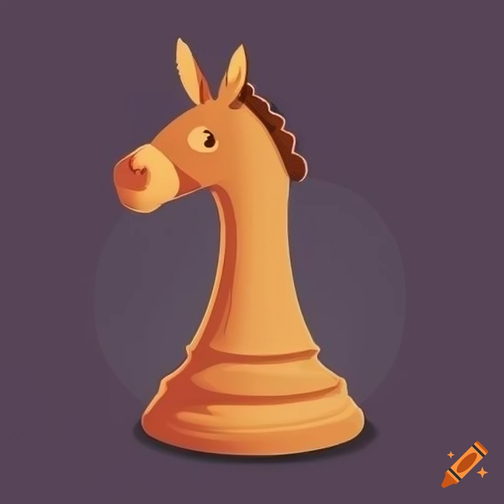 Chess tournament logo with a donkey-like horse piece on Craiyon