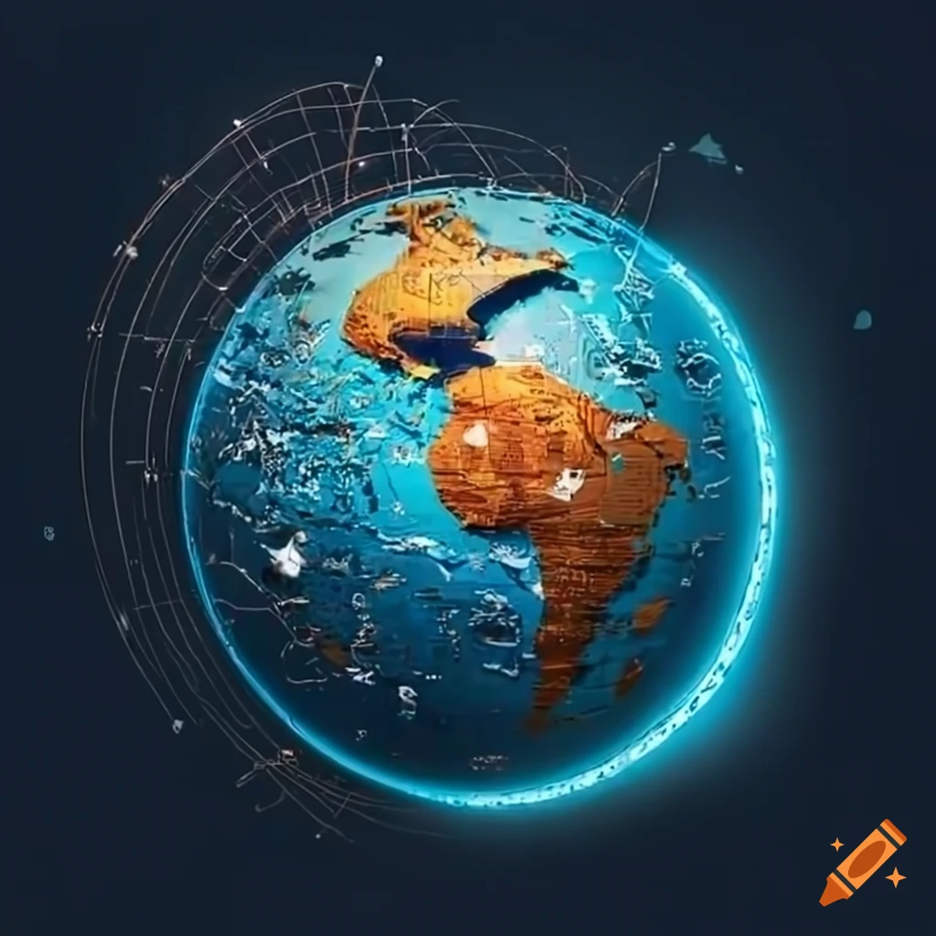 Sleek centralized digital command center with world map and real-time ...