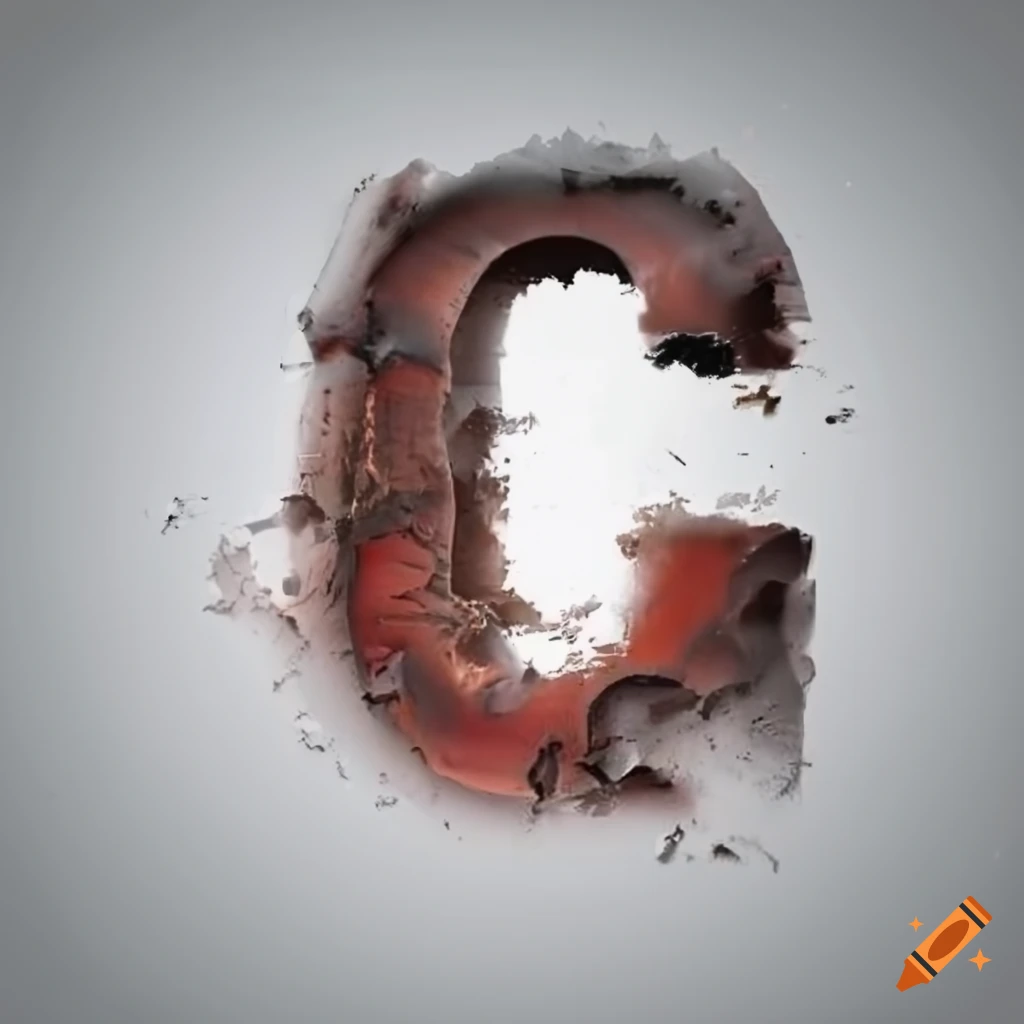 Decayed letter C on white background with college sports lettermark inspiration