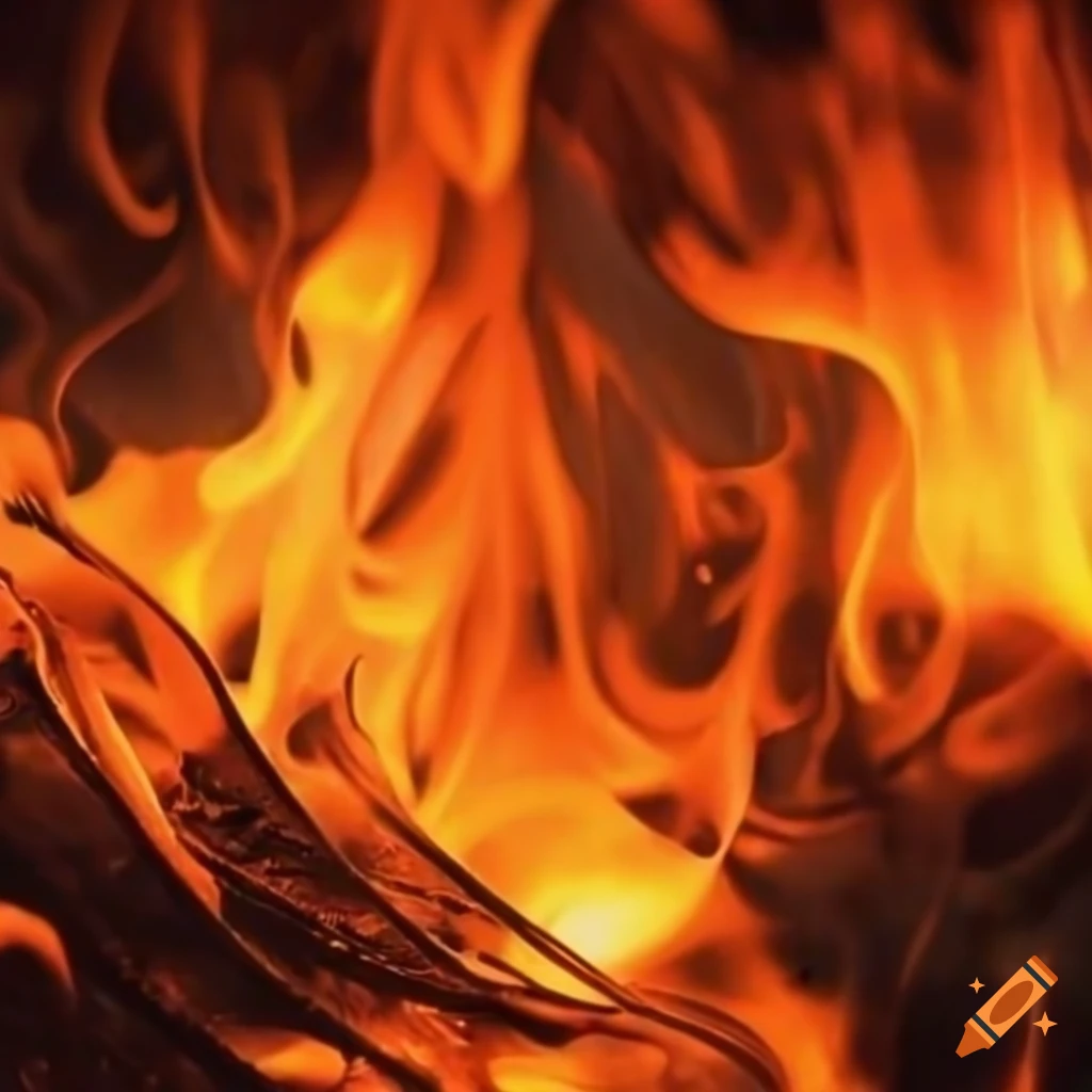 Fire flames burning brightly