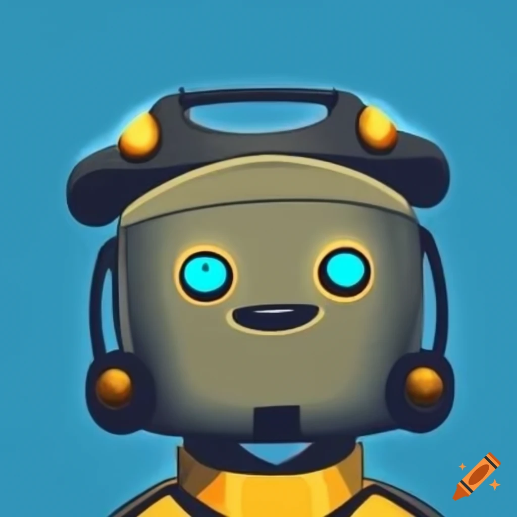 Animated cartoon robot avatar for PicElements