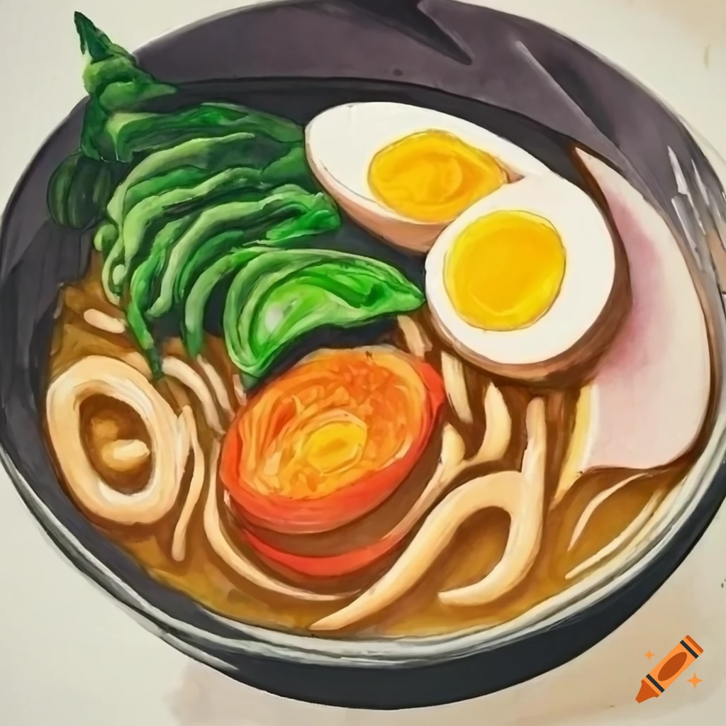 Japanese ramen with green onions and boiled eggs