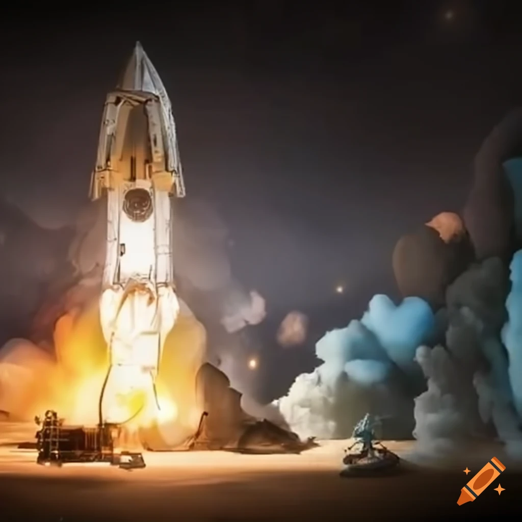 Spaceship battle in outer space on Craiyon
