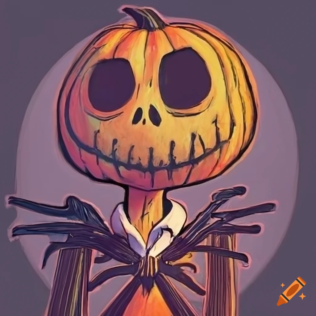 Jack skellington with a pumpkin head on Craiyon