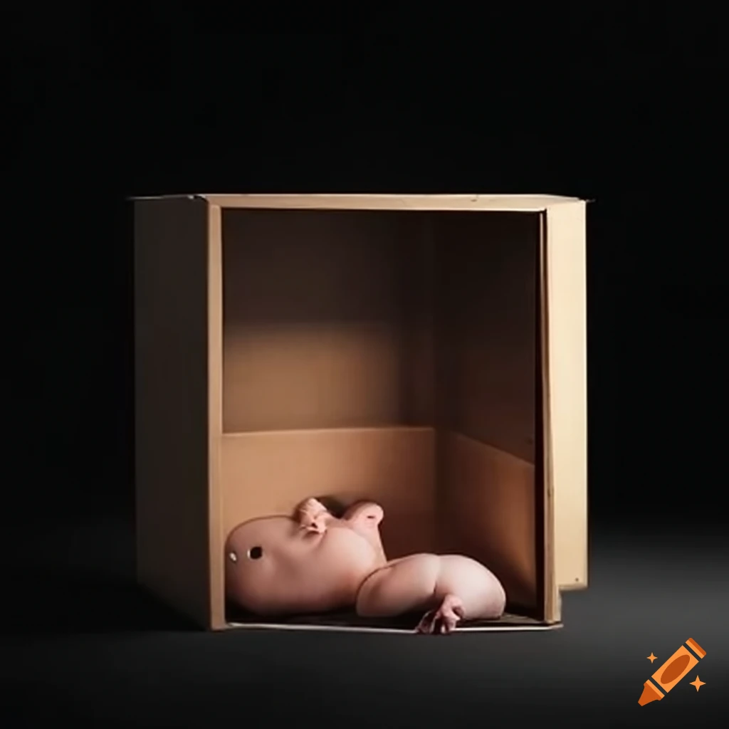 Diy baby crib made from a home depot box on Craiyon