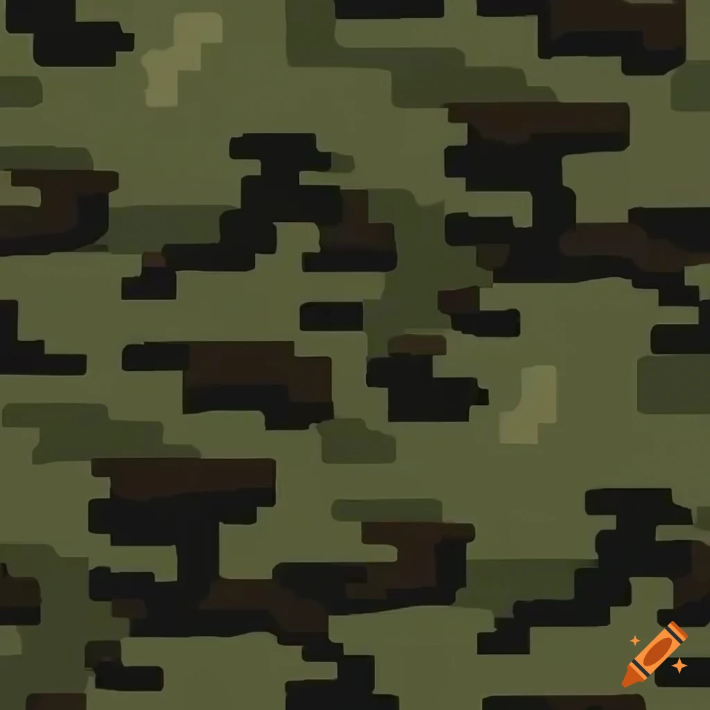 Military camouflage texture in pixelated design on Craiyon
