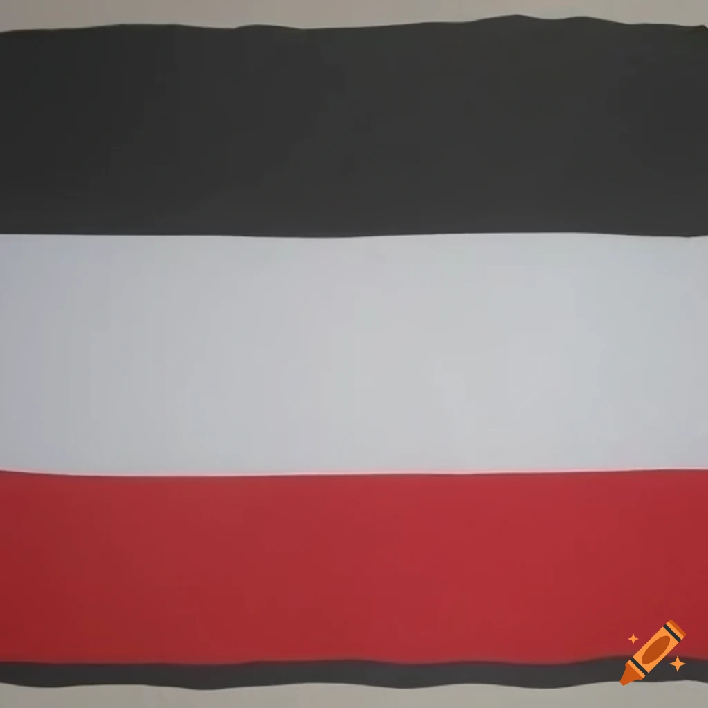 Tricolor flag in black, white, and red colors on Craiyon