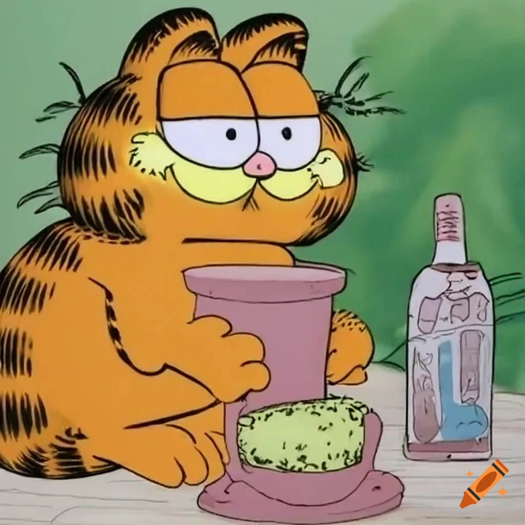 Garfield Enjoying Catnip On Craiyon