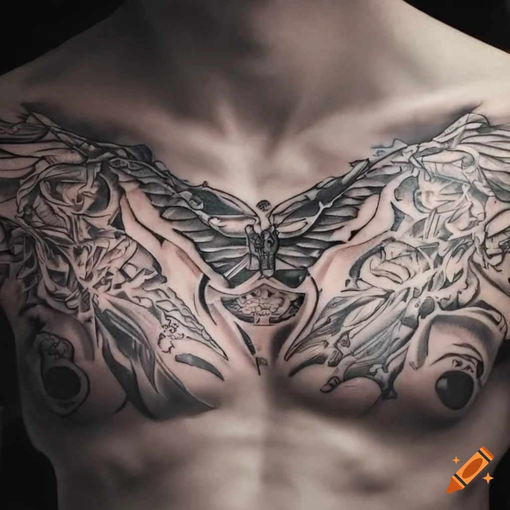 111 Wings Tattoo for Chest- The Beauty of Feathered Freedom - Psycho Tats