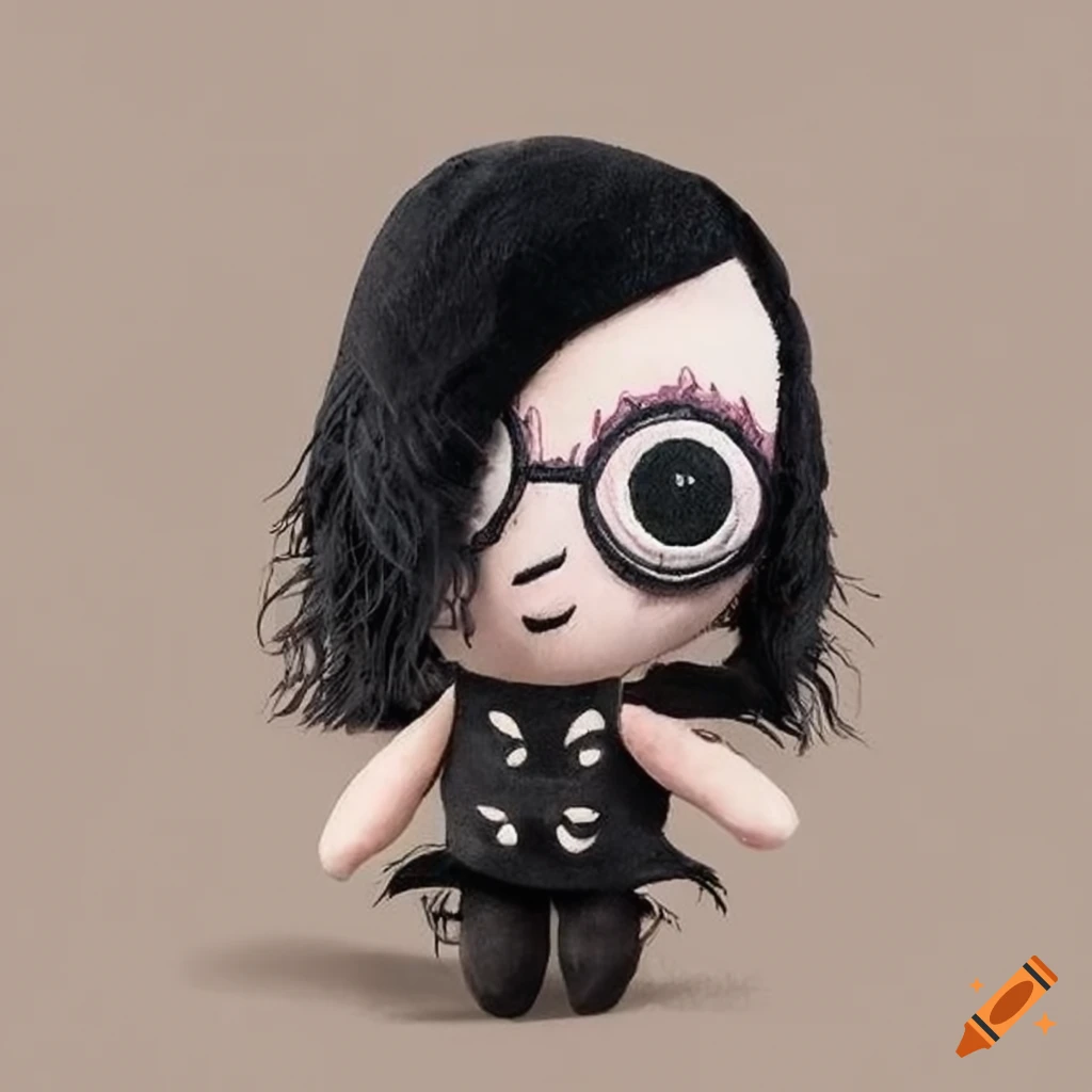 Nikifor Krynicki draw of goth Emily the Strange plush