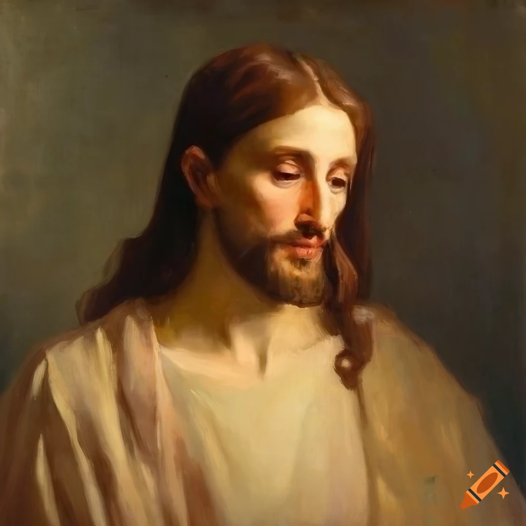 Painting of jesus by albert edelfelt in the realist style from the 19th