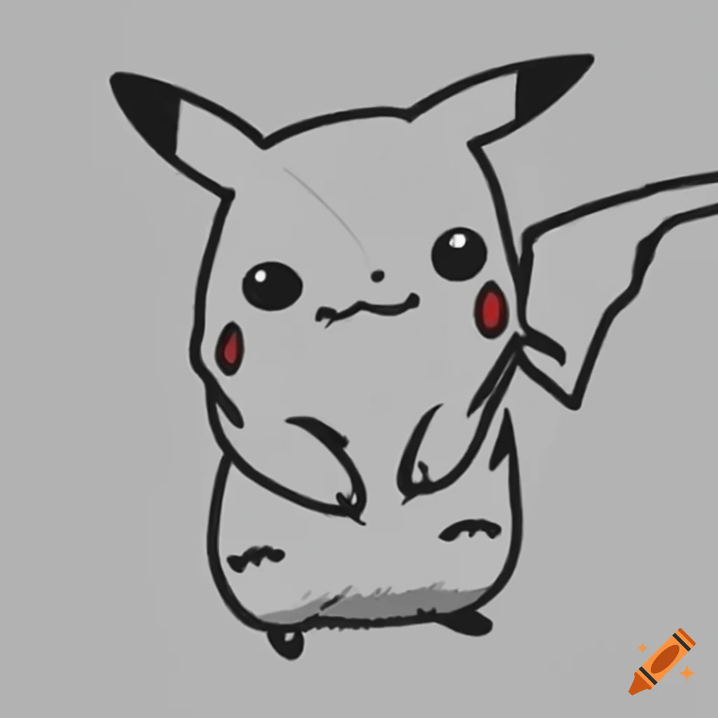 Pikachu with a cigarette in a doodle