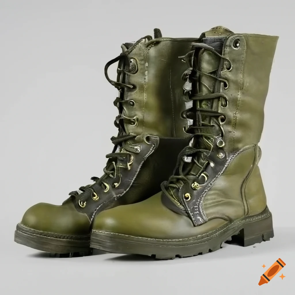 Modified metalreinforced military jungle boots on Craiyon
