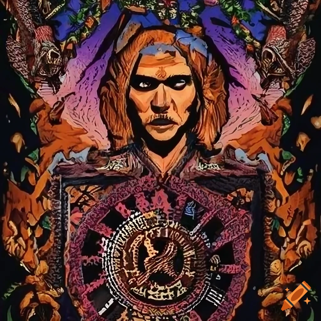 Vivacious alpine poster with 'cuckoo clock' style in graphic novel