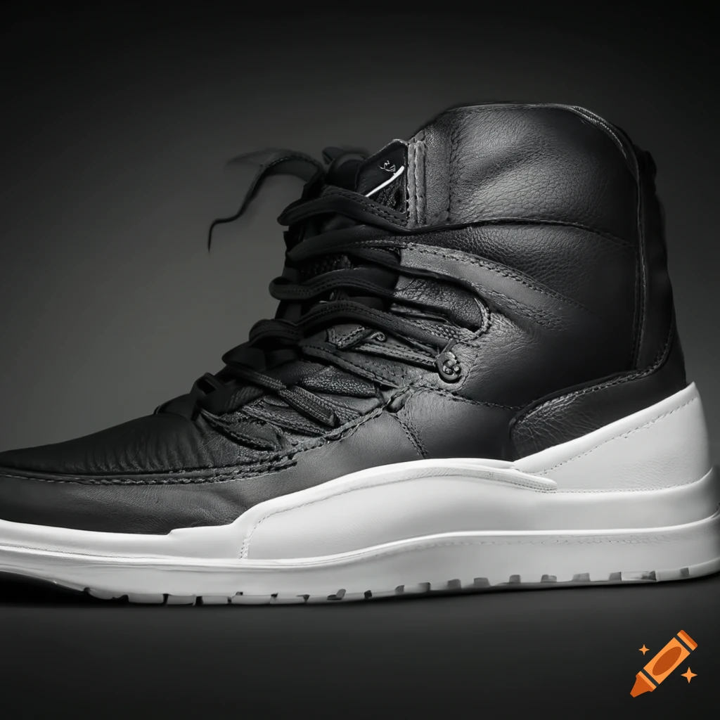 Modern minimalist mid top leather sneakers on Craiyon