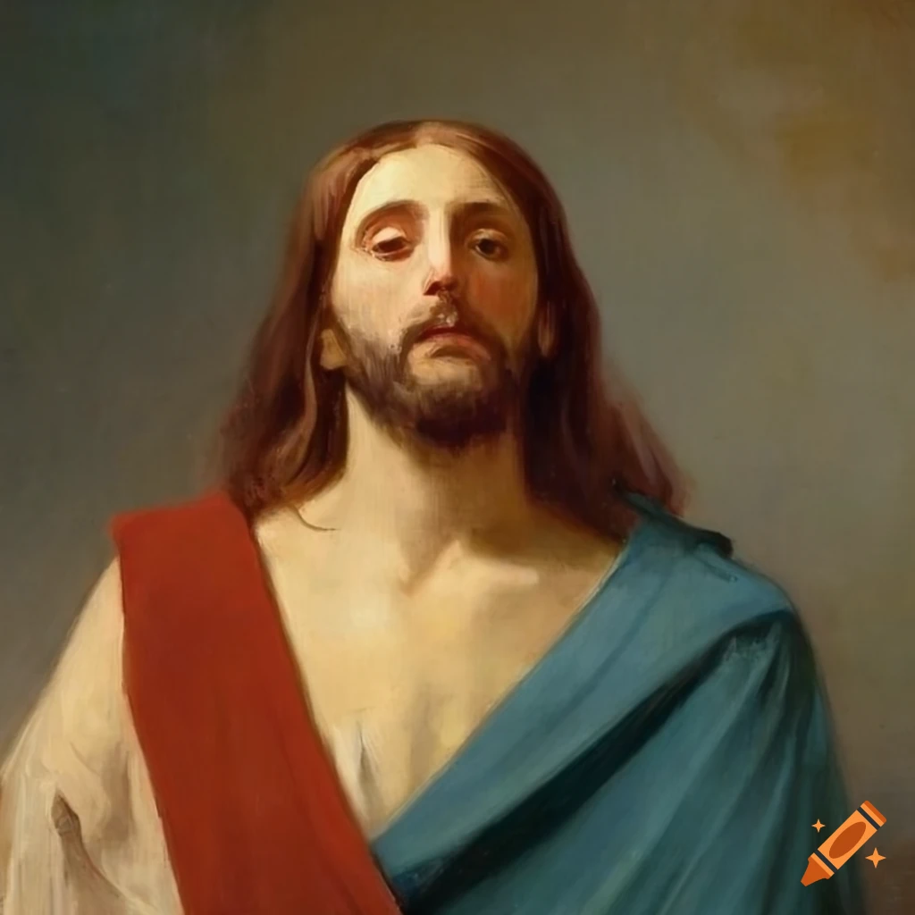 Painting of jesus by albert edelfelt in the realist style from the 19th