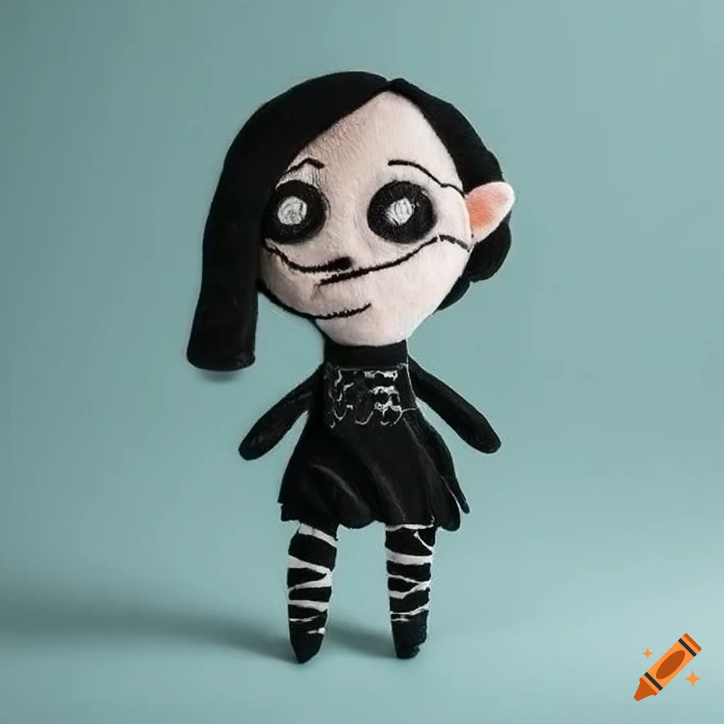 Nikifor Krynicki drawing of goth Emily the Strange plush
