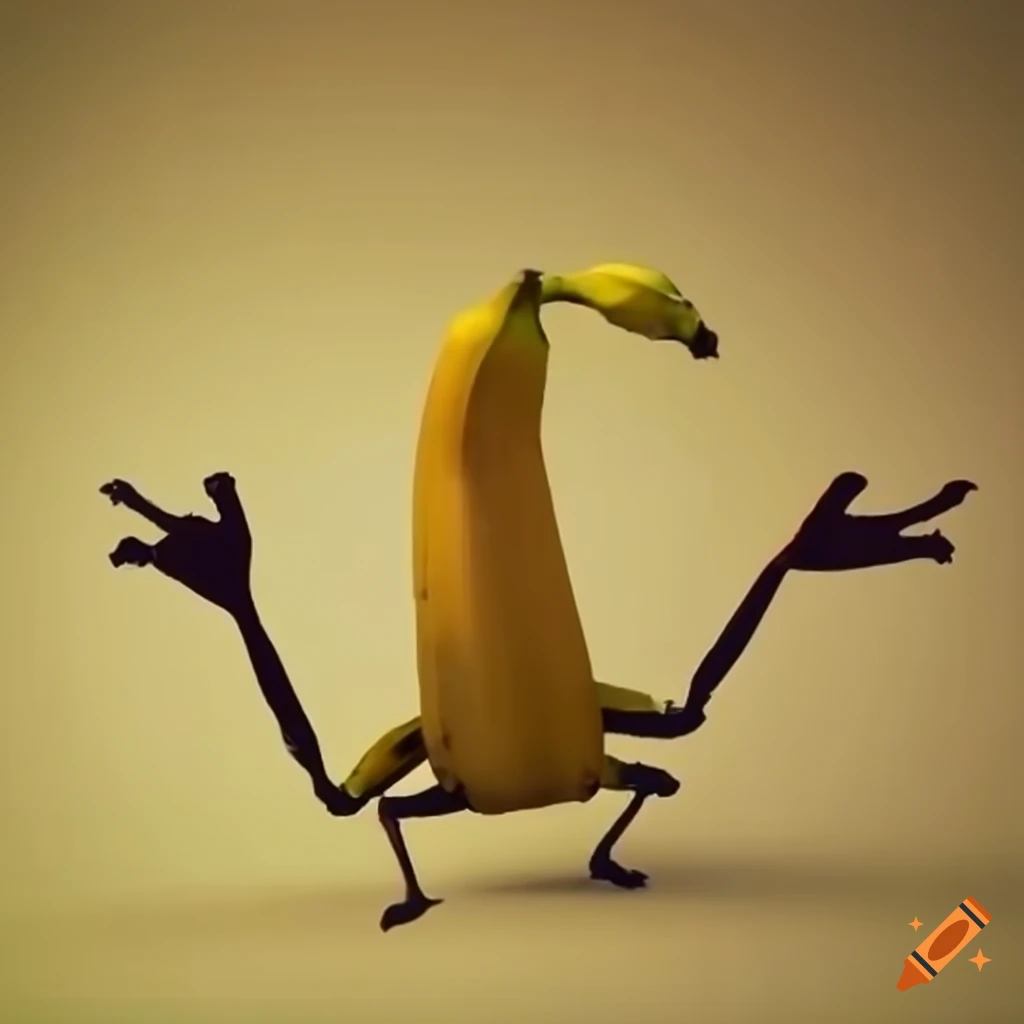 Banana with arms and legs on Craiyon