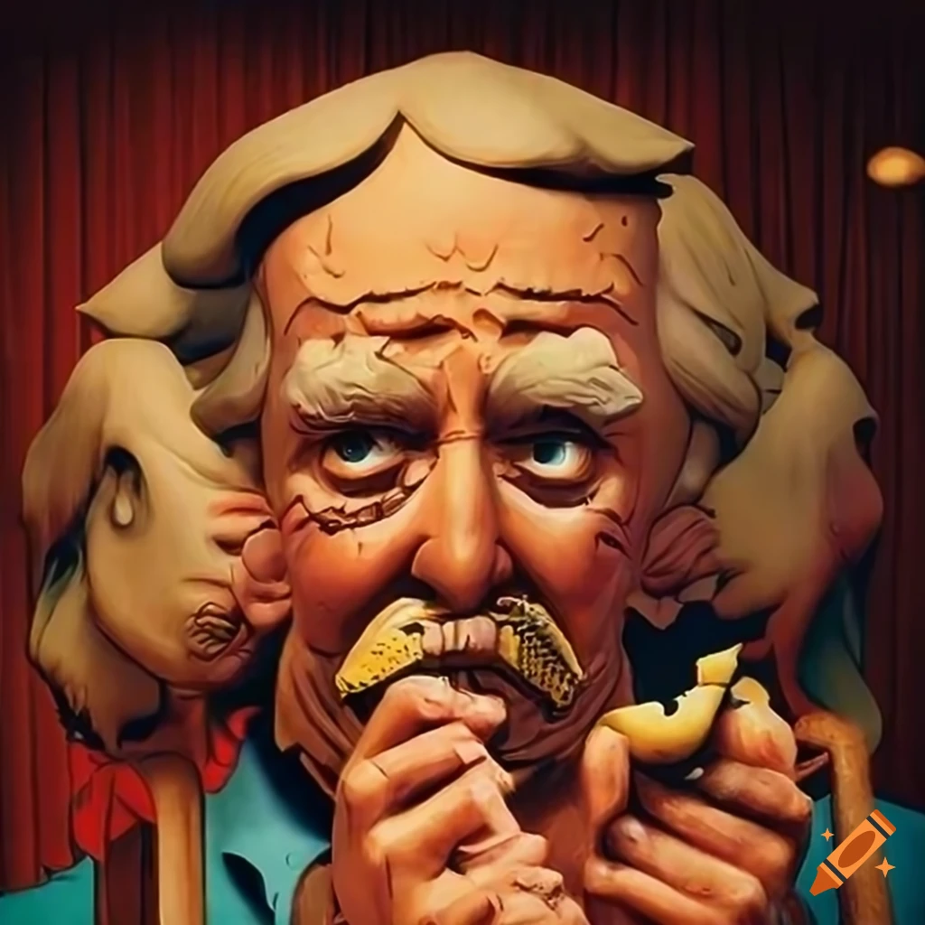 Sculpted steezy movie poster with cuckoo clock style, graphic novel by