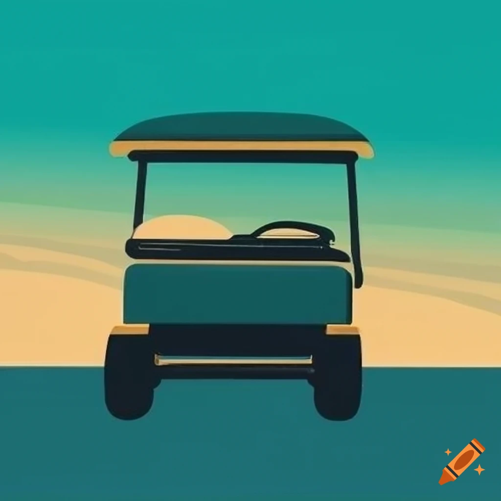 Vintage beachstyle golf cart poster on Craiyon