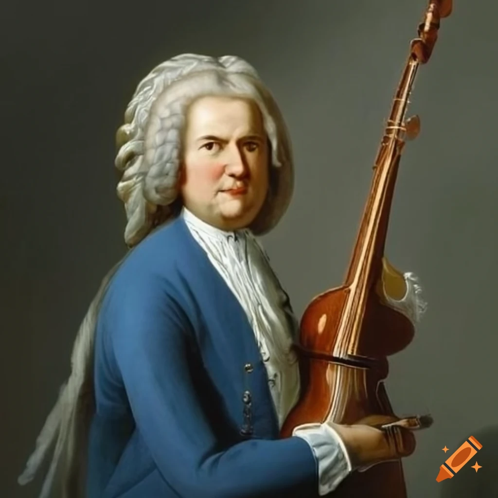 Welche Instrumente Spielte Johann Sebastian Bach Johann sebastian bach in 18th-century attire playing multiple