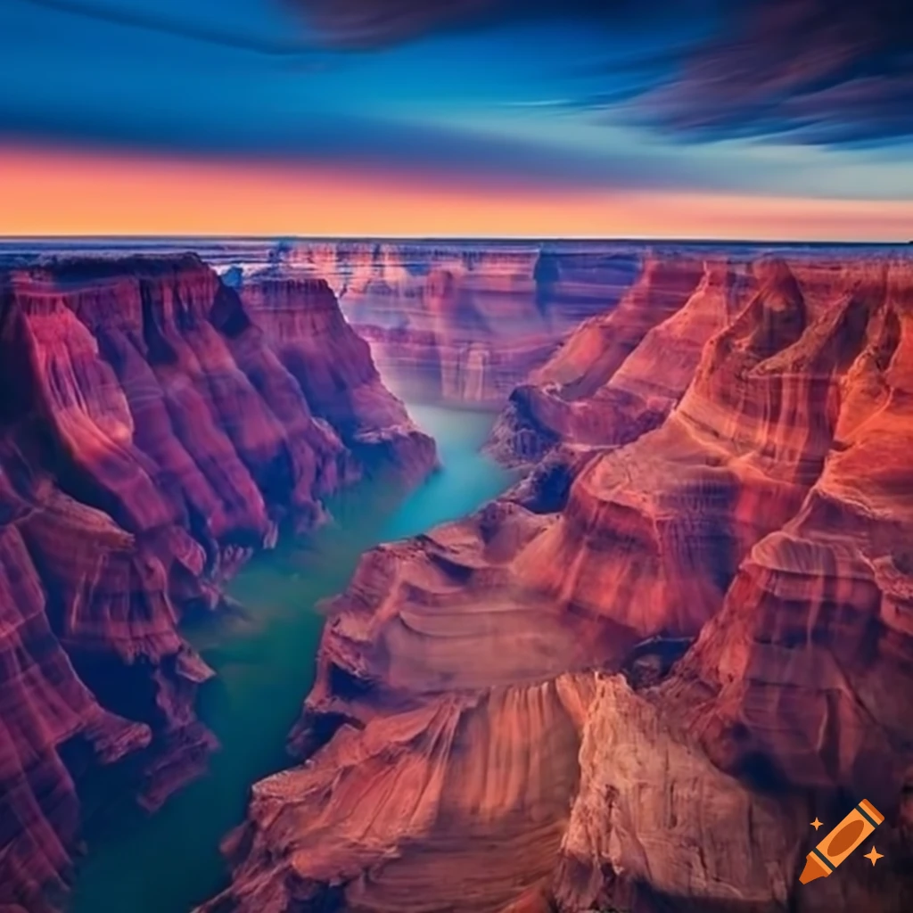 Surreal canyon in vibrant colors