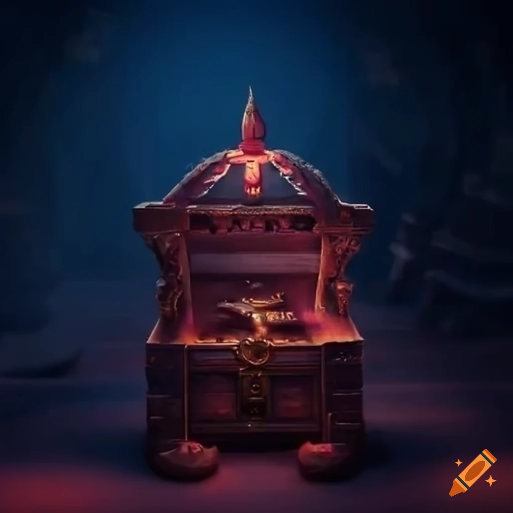 Treasure chest opens to reveal a music box in a dungeon