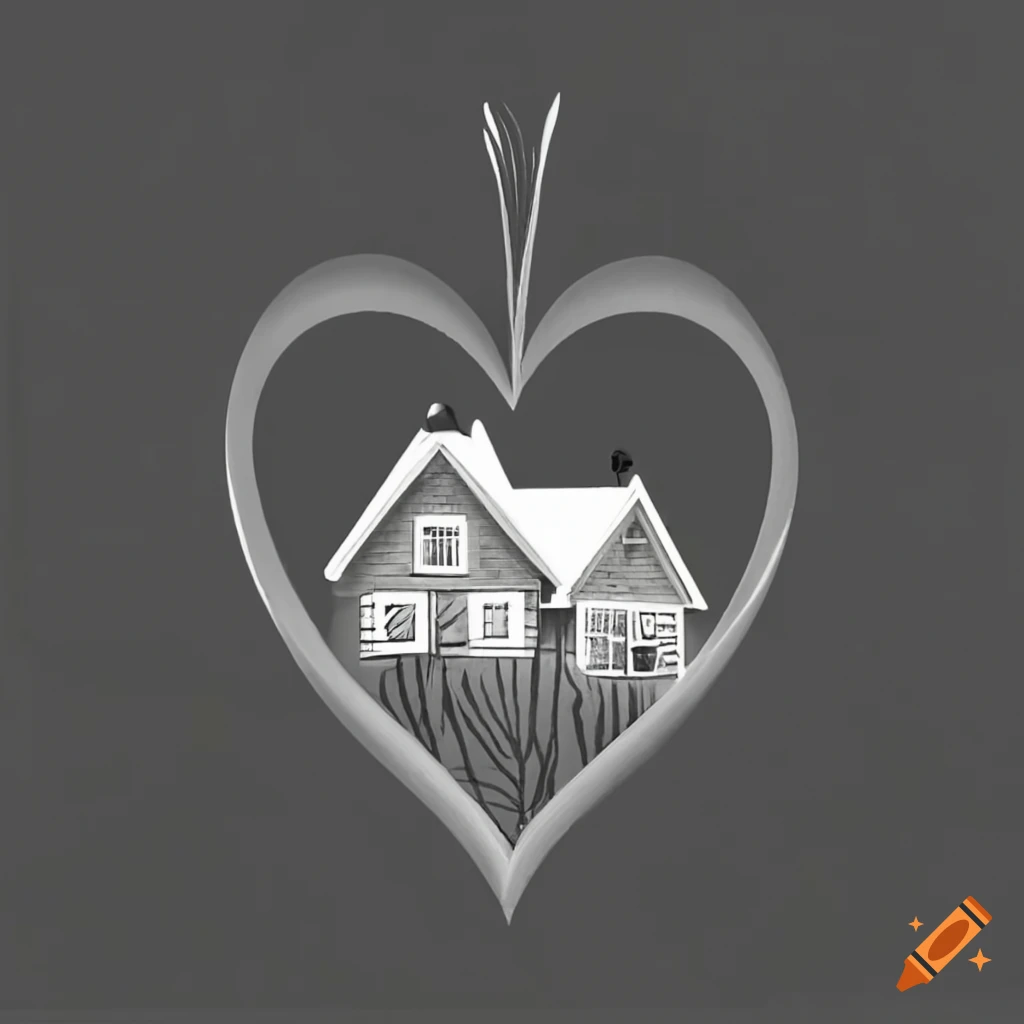 Heartshaped house on Craiyon