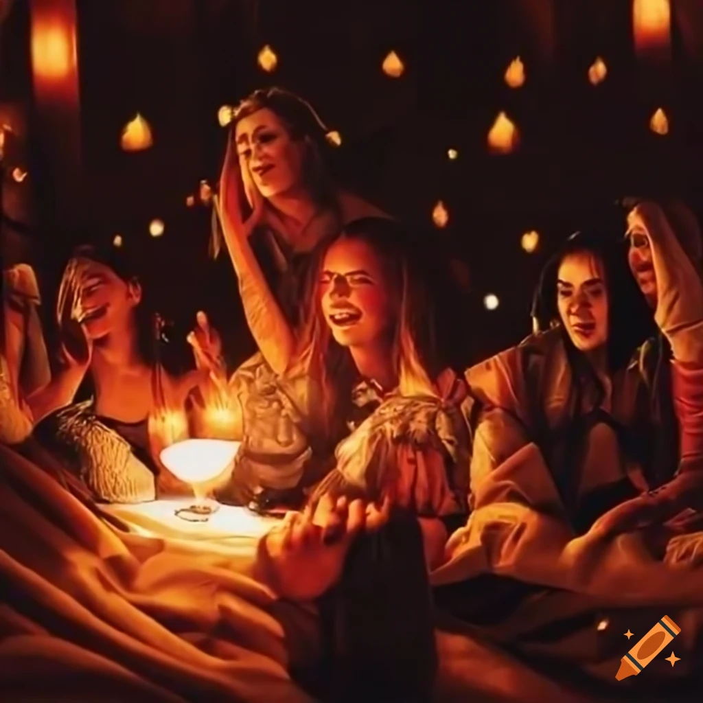 Cozy party under blankets on Craiyon