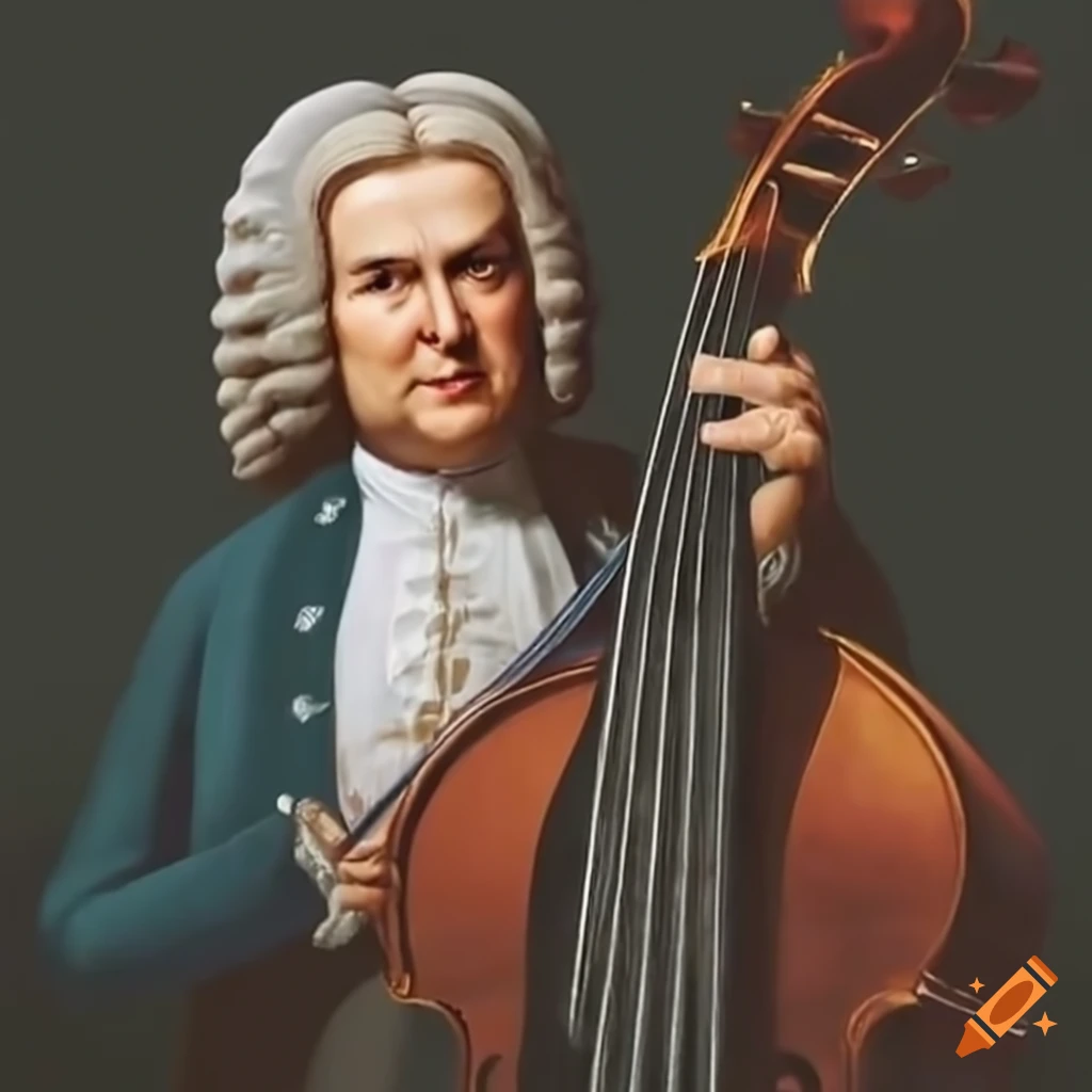 J.s.bach skillfully playing multiple instruments with emotion on Craiyon