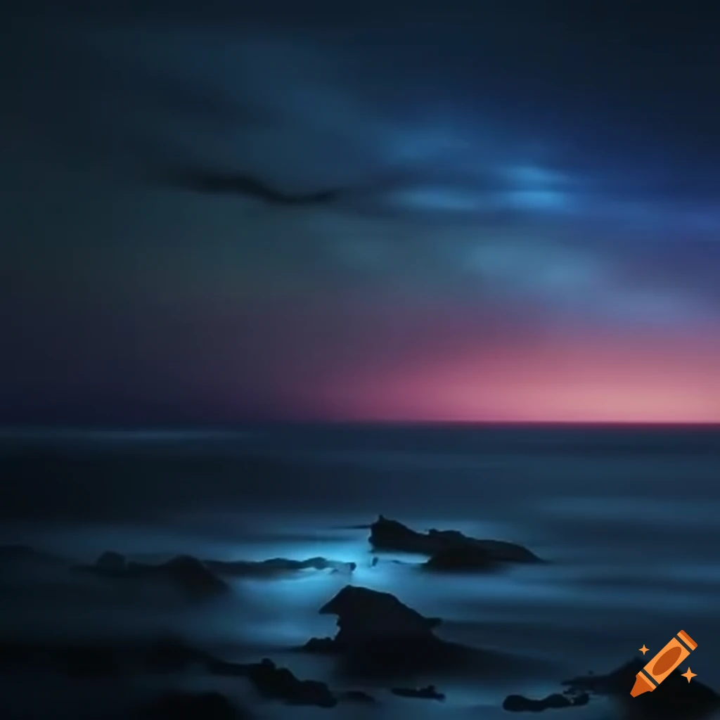 Starry night sky with moon and clouds