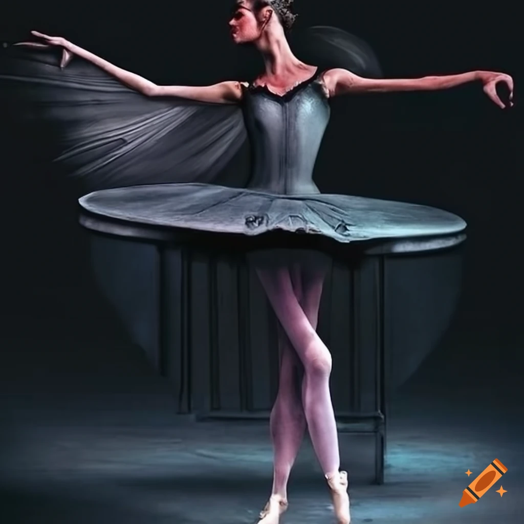 Ballerina in a futuristic city with Giger style