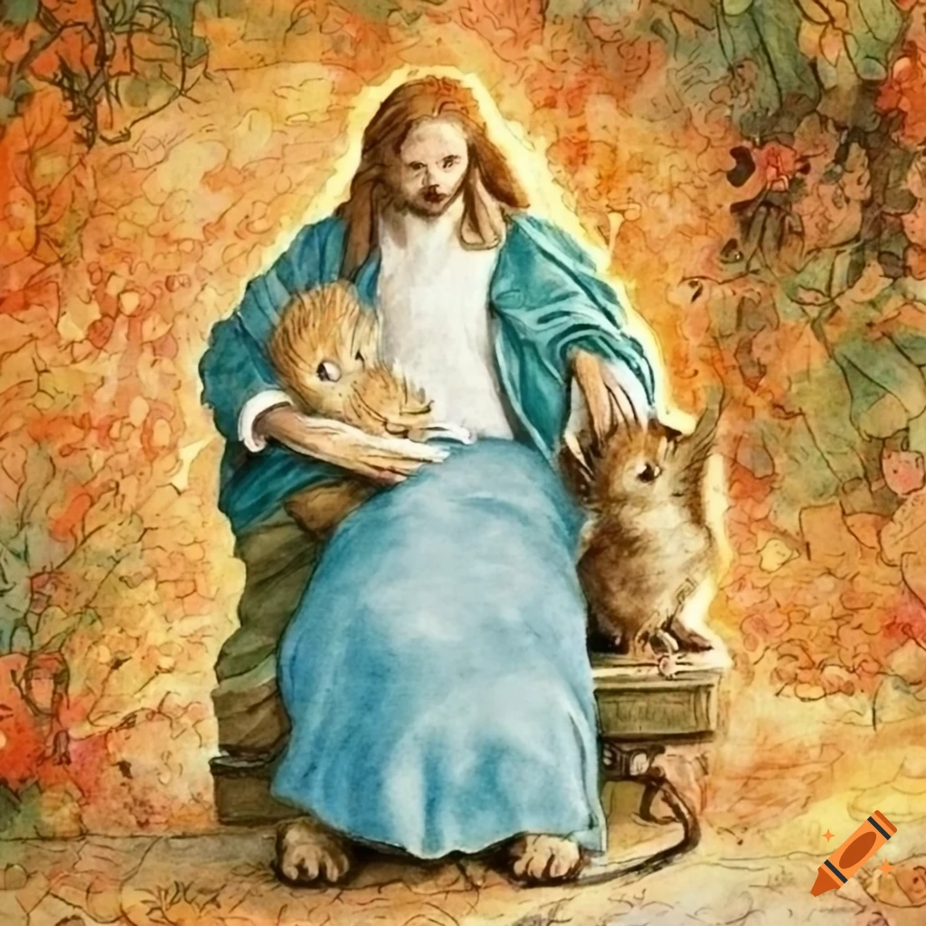 Illustration of Jesus in a storybook style