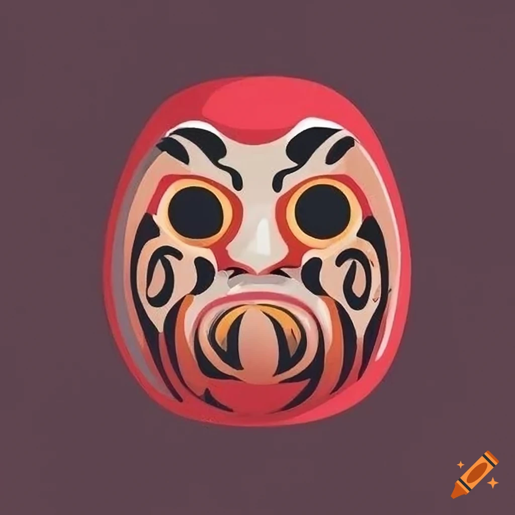 その他 Daruma Artwork Daruma IN A CYBERPUNK STYLE with white background and full