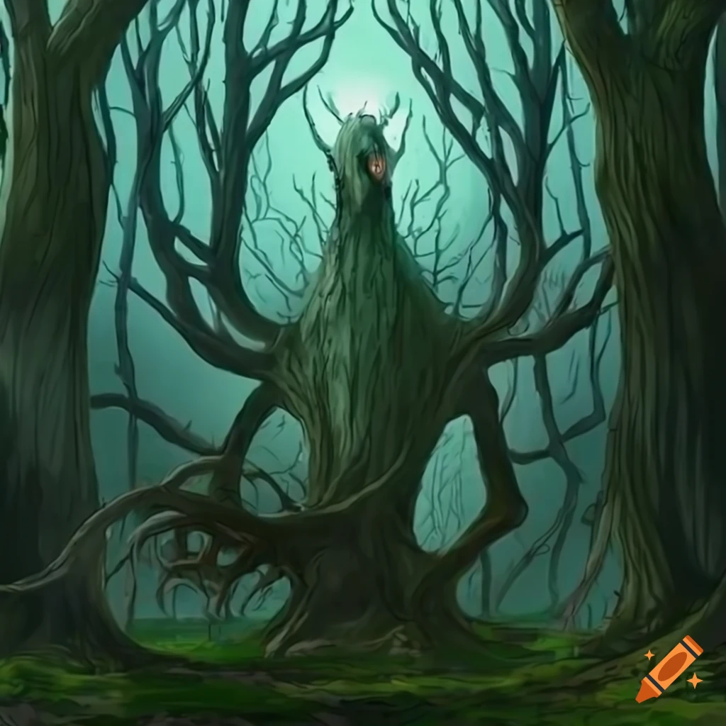 Tree-spirit fantasy design in sharp 8k resolution with white edges and sharp contrasts