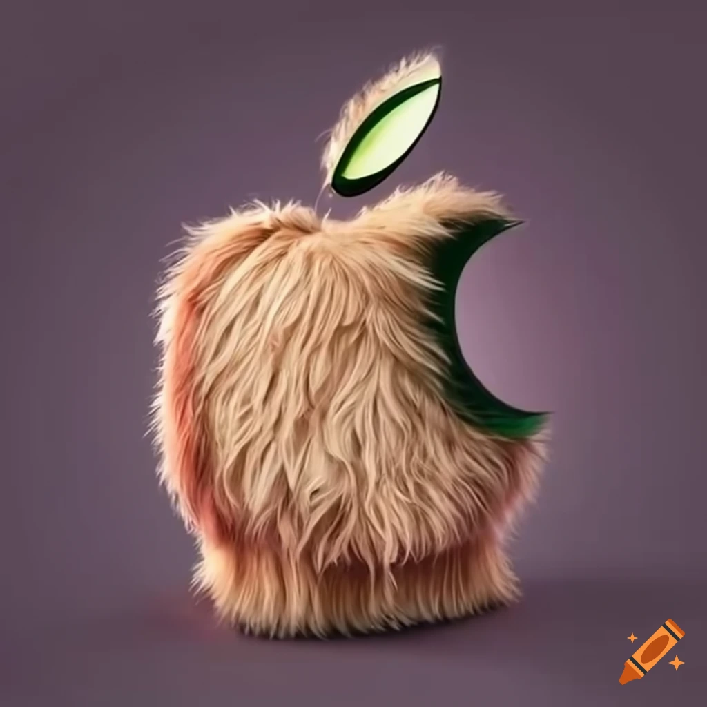 Shaggy and soft dog fur resembling an apple computer on Craiyon