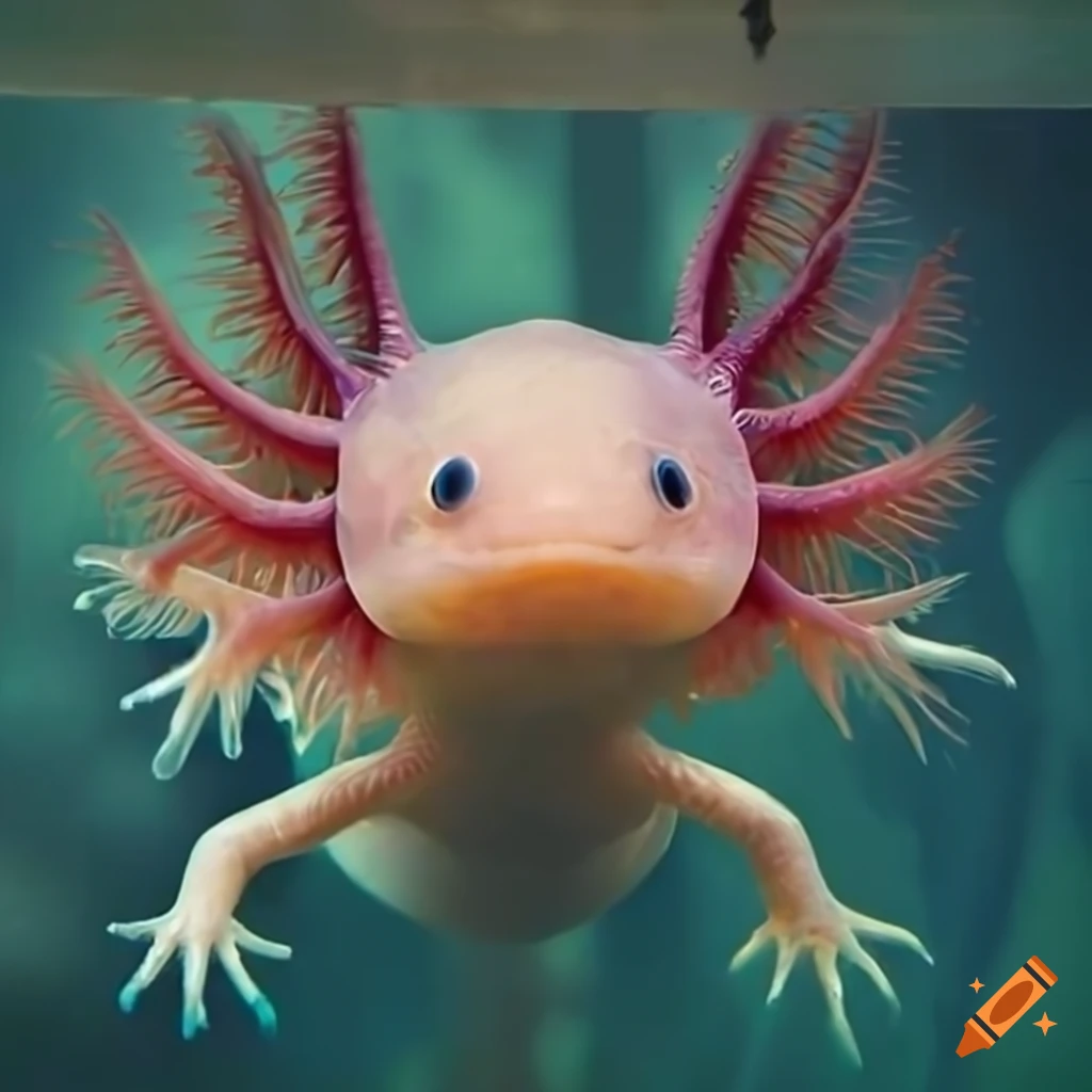 Axolotl spewing water