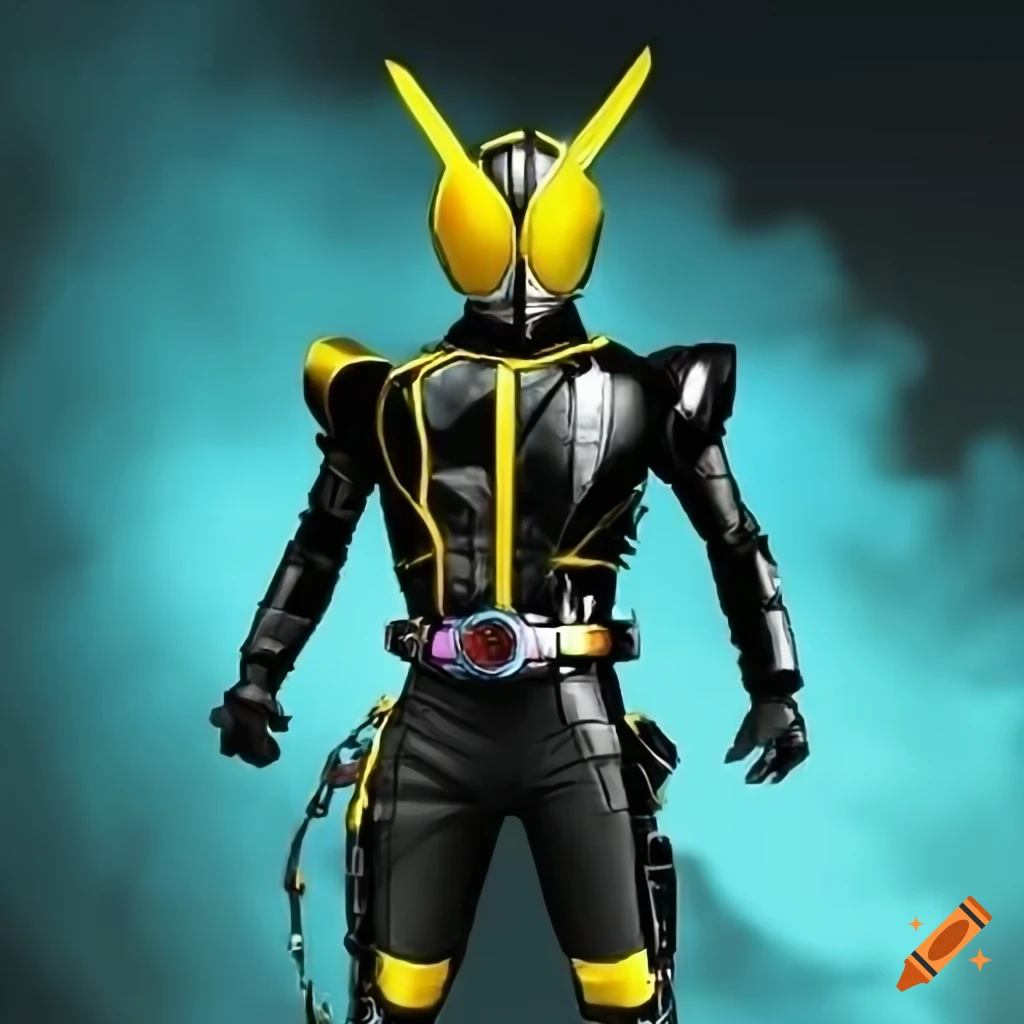 Black and yellow kamen rider on Craiyon