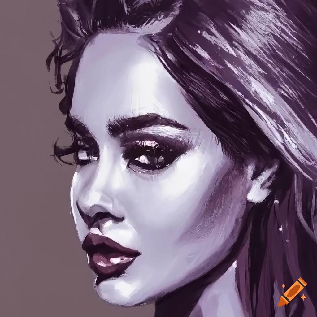 Pen and ink sketch of a female beauty with fantastic detail on Craiyon