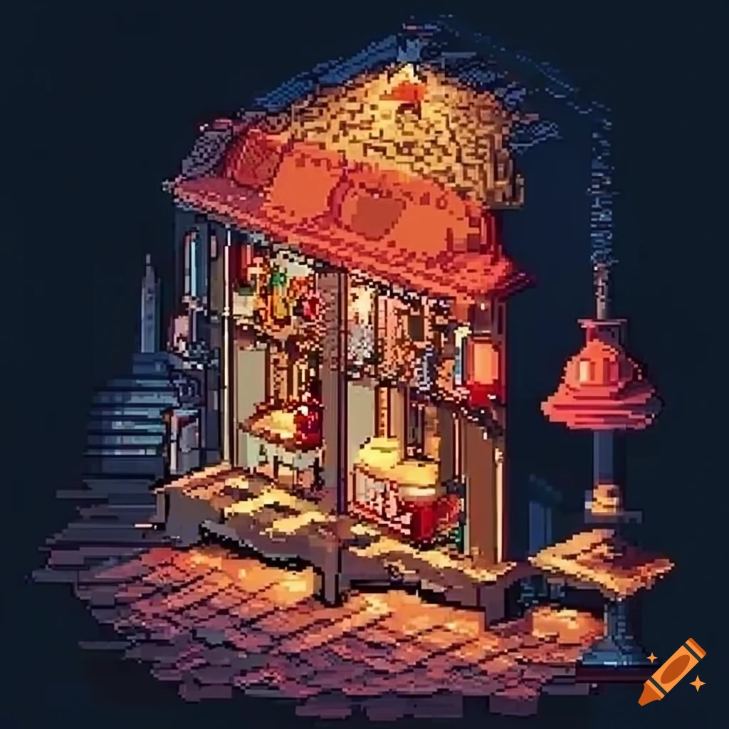 Stunning pixel art bar on Craiyon