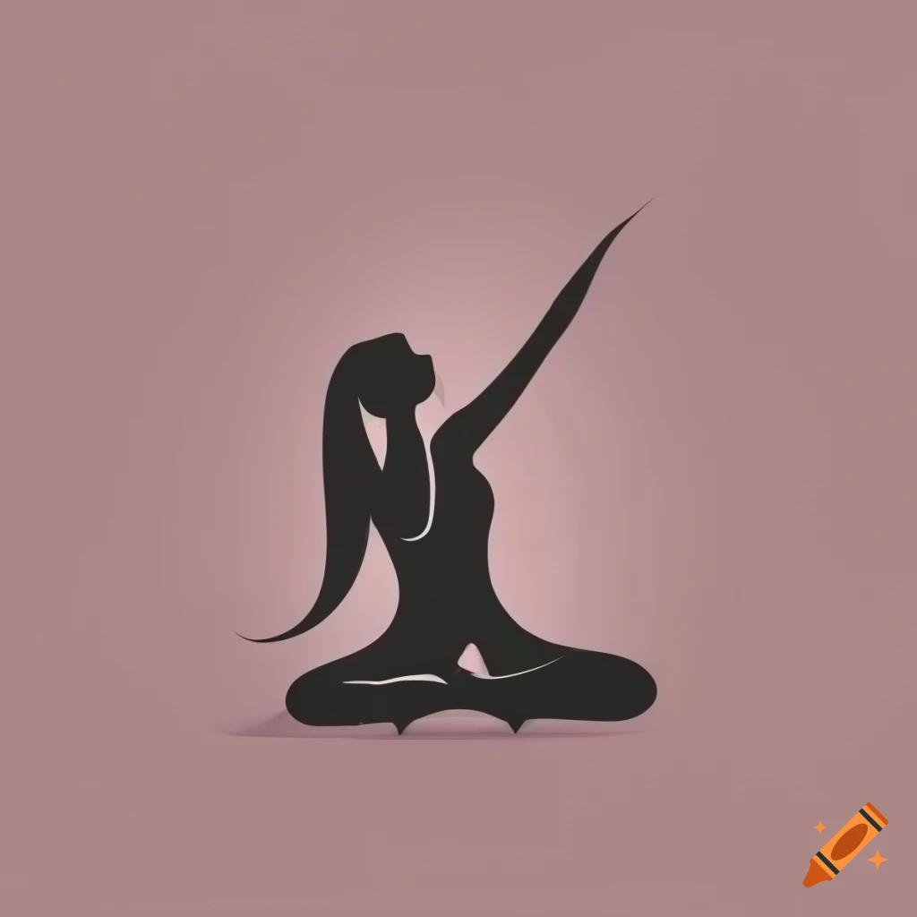 Woman Yoga Logo Silhouette Character V6 - TemplateMonster