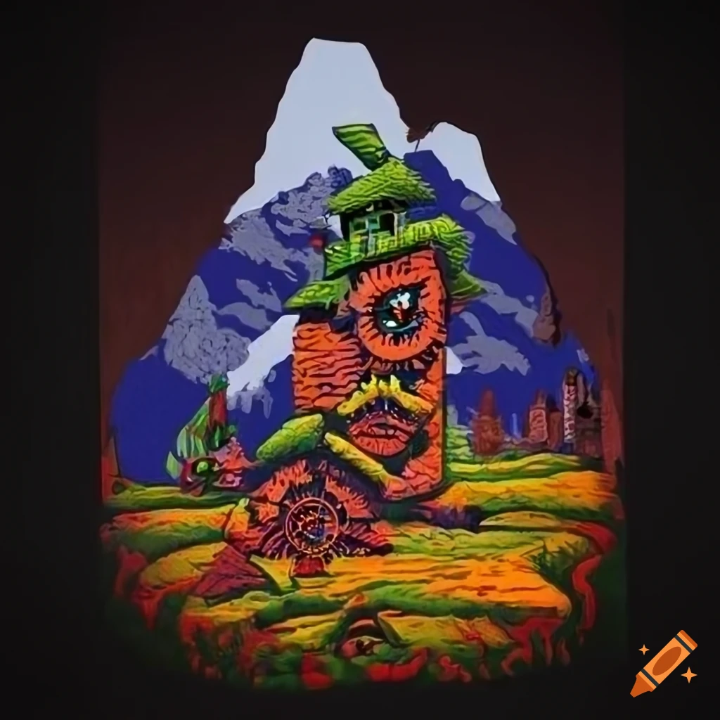 Vivacious Alpine Poster featuring 'cuckoo clock' style and graphic novel theme