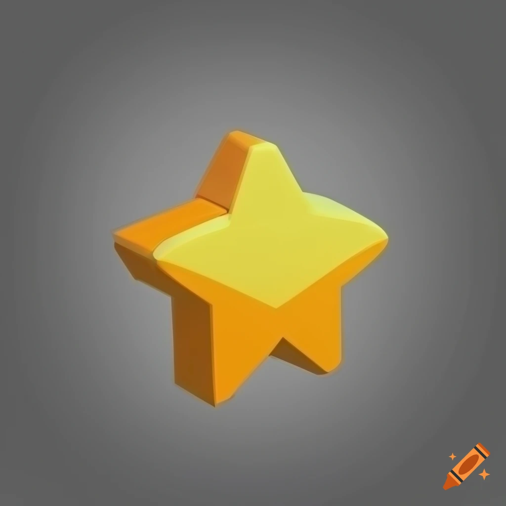 Isometric game icon with yellow stars on white background
