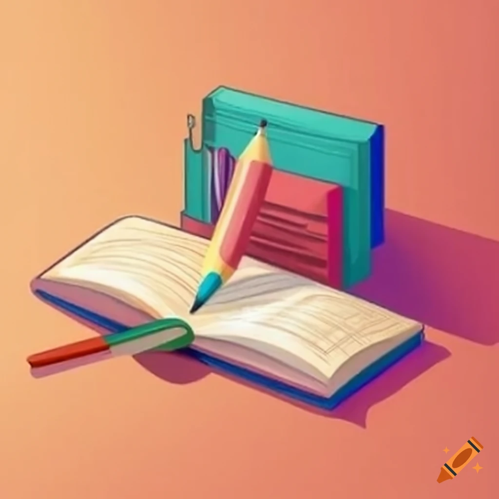 Pencil resting on a book
