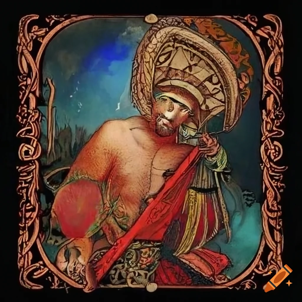 The Fool Tarot Card with Norse Runes background and artistic influences ...