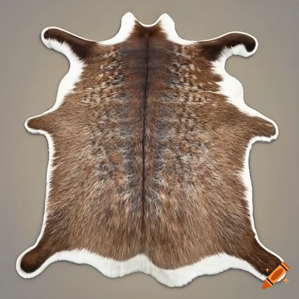 Tanned deer skin and cowhide rug on Craiyon