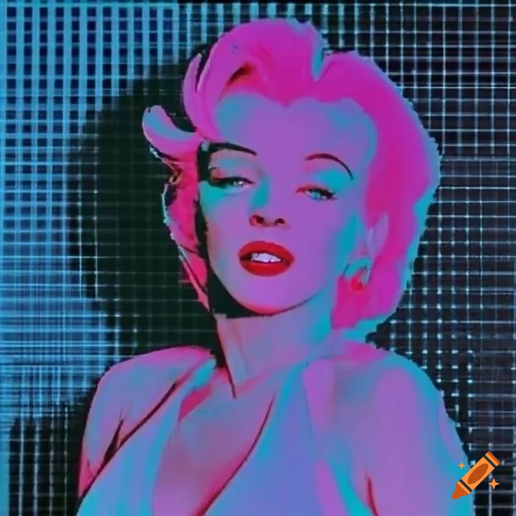 Marilyn monroe in vaporwave style, 1995 on Craiyon