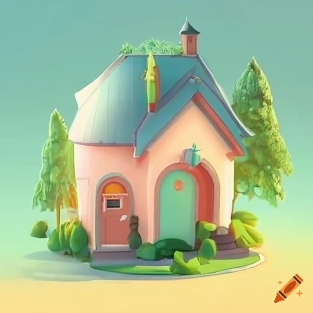 Animated cute home on Craiyon
